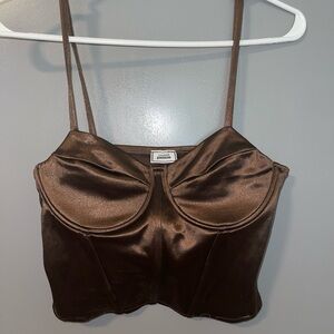 Brown Silk Tank Top
